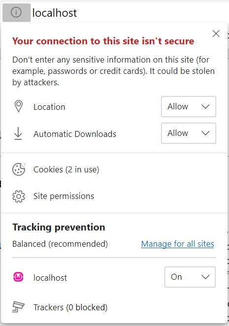 not secure warning image