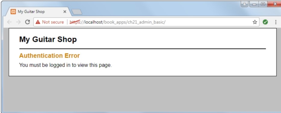 unauthorized page image