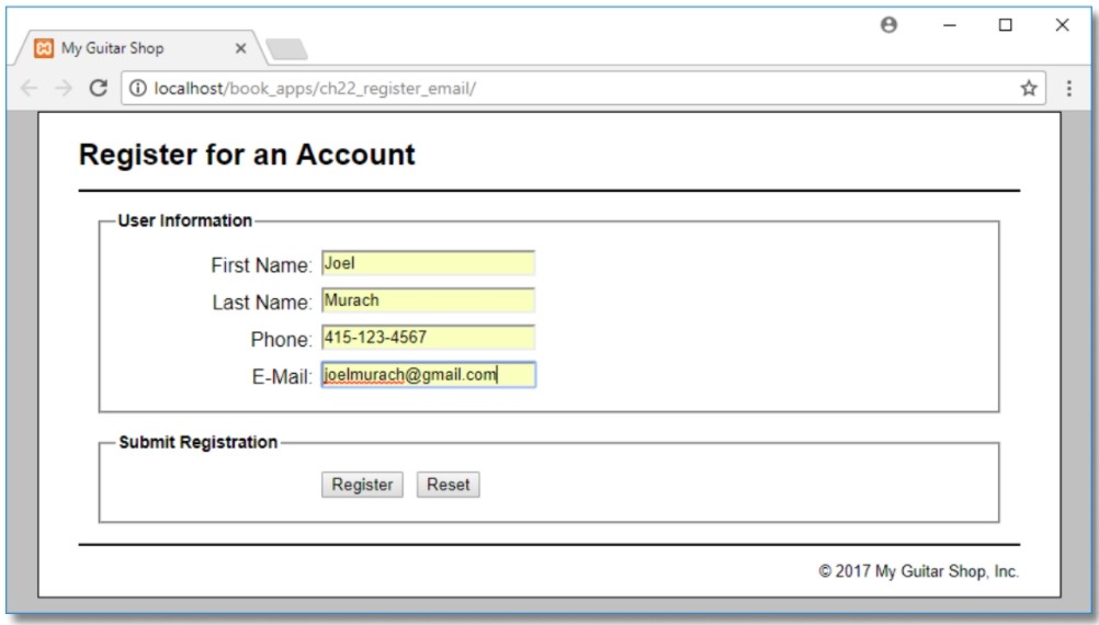 register screen image